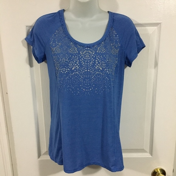 Women's Blue Short Sleeve Top - Picture 2 of 10